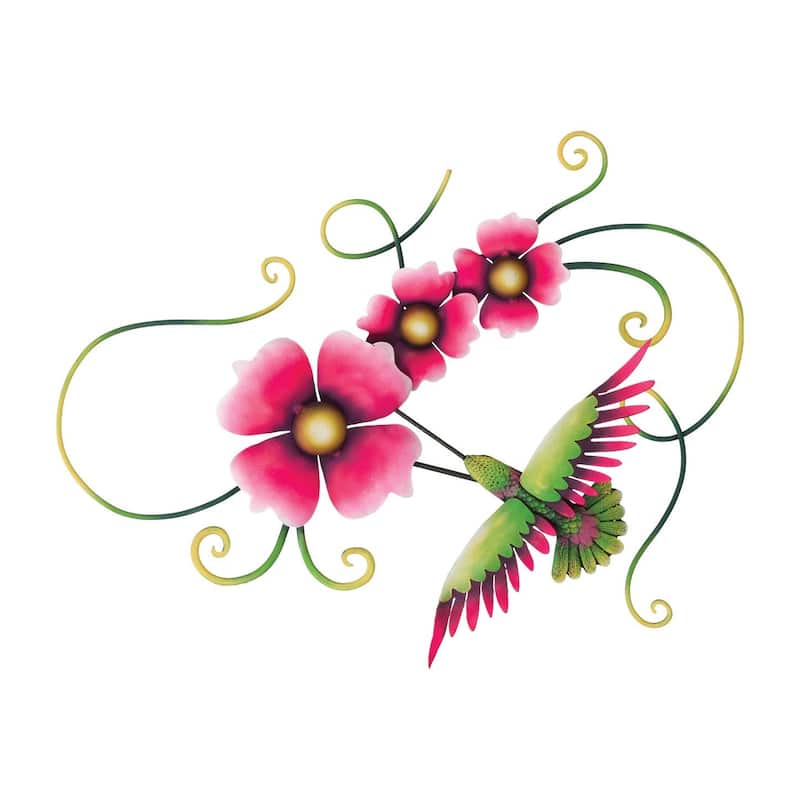 Hummingbird Triple Flower Wall Decor