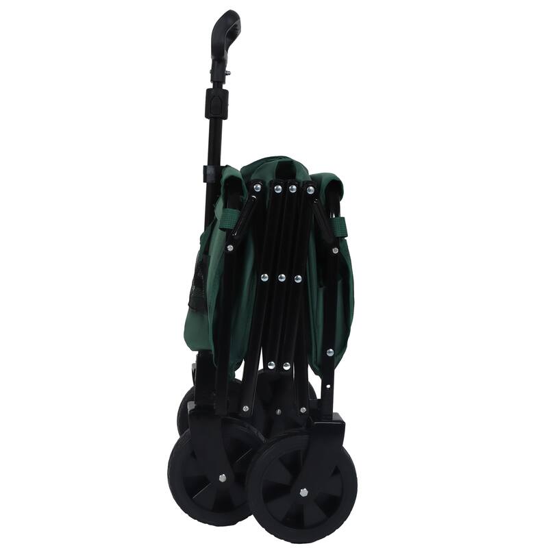 Expandable Dual-Layer Utility Wagon with 100% Extra Space - Grocery Cart for Camping, Shopping, Sports, Gardening, Fishing