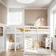 preview thumbnail 2 of 3, Twin Loft Bed with Ladder, Bed Platform of Strengthened Slats, White