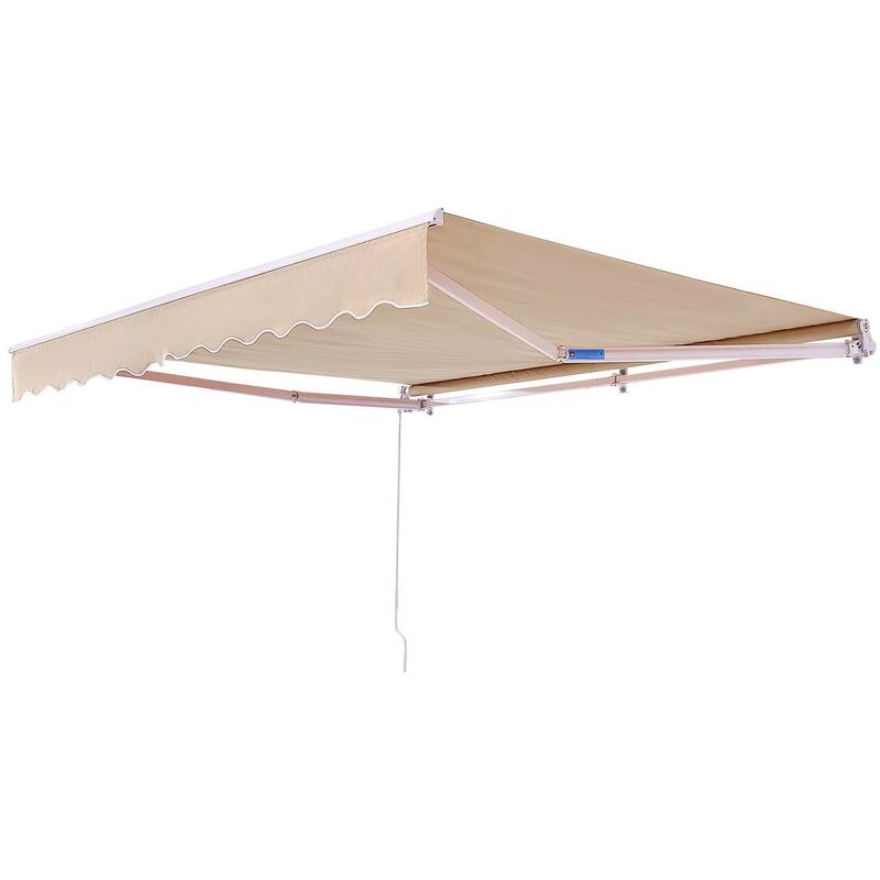 Manual Outdoor Awning Sun Shade for Patio, Balcony, Backyard