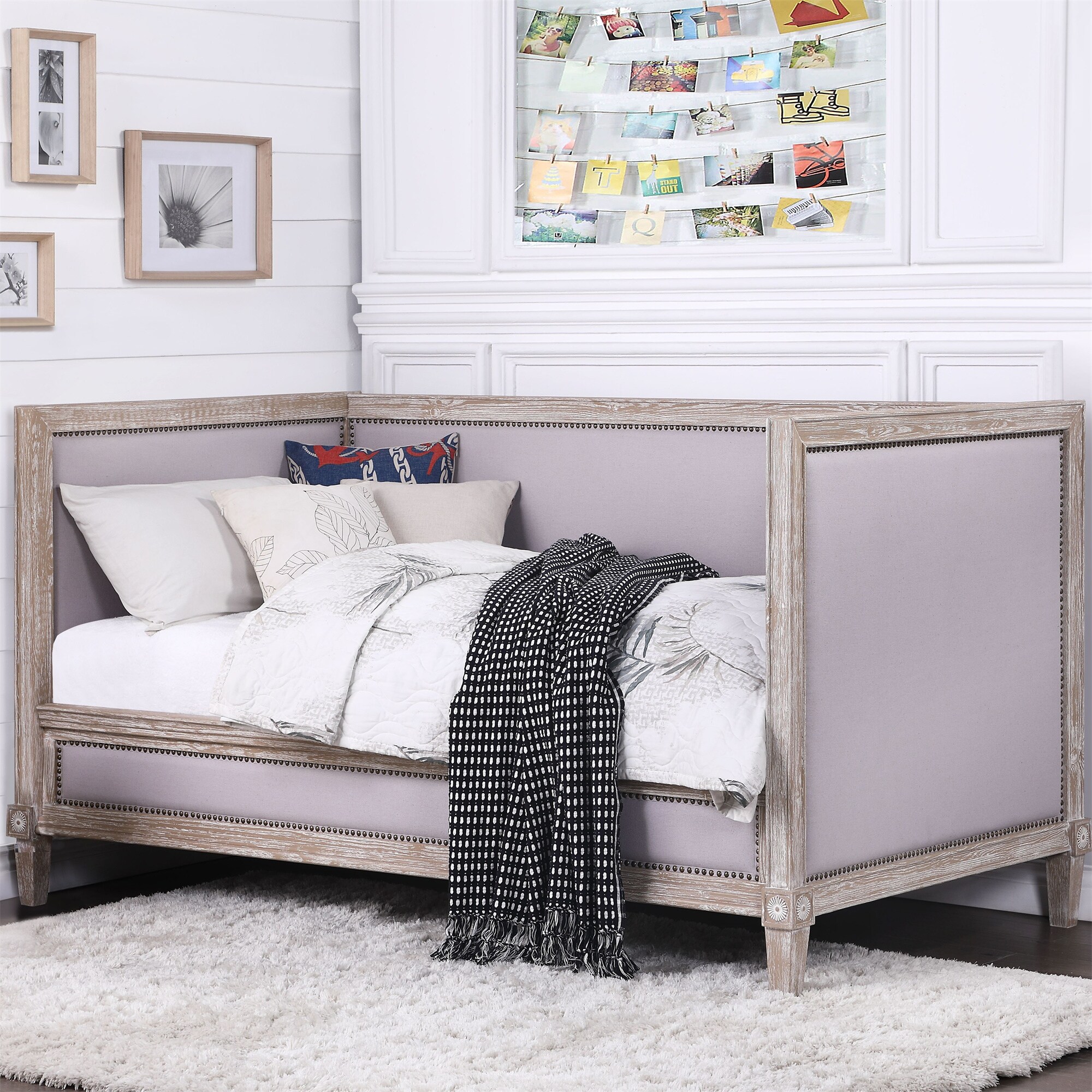 Daybed Twin Bed Frame with Side Panels High Shelter 81 L Padded Bed