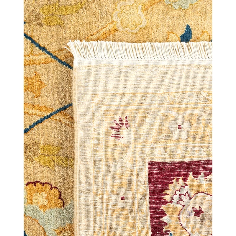 Overton Handknotted Wool Traditional Oriental Yellow Area Rug - 8' x 10'