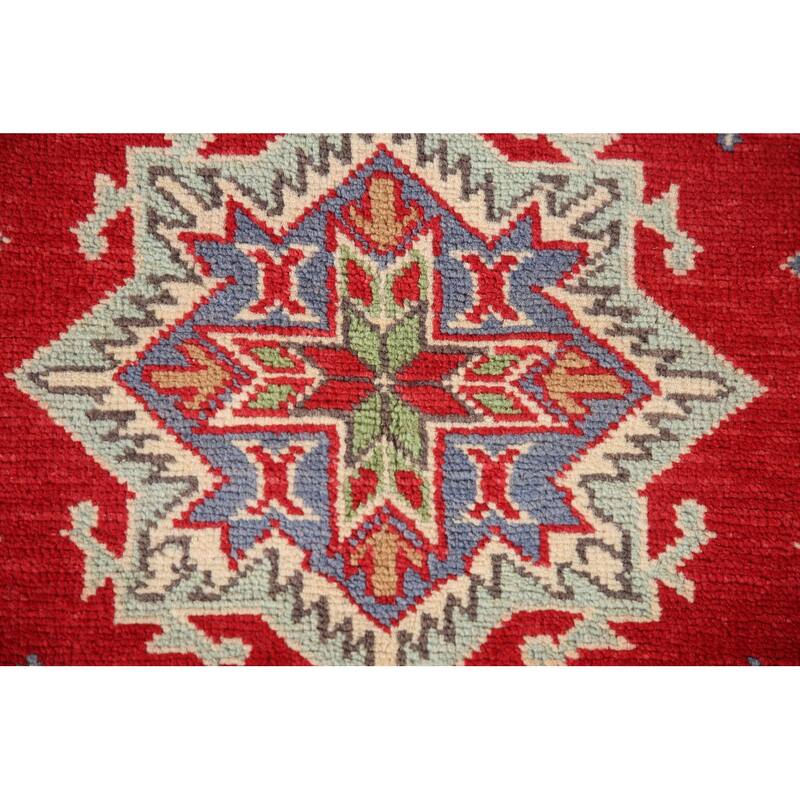 Traditional Kazak Accent Rug Handmade Geometric Wool Carpet - 3'4"x 5'0"