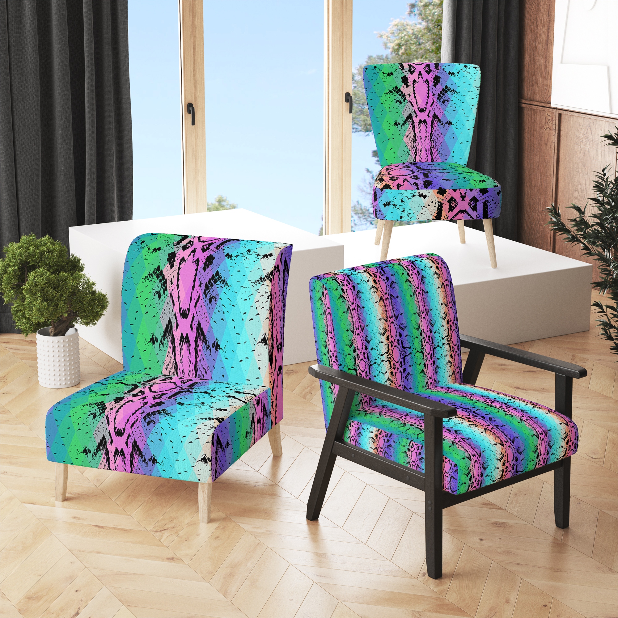 Snakeskin online accent chair