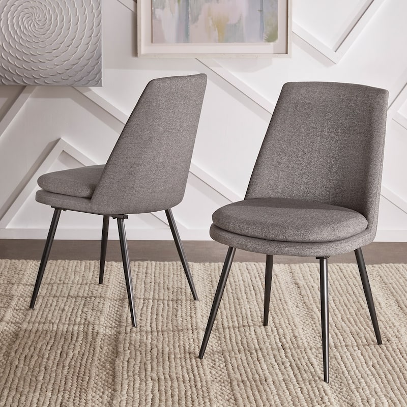 Saki Iron Grey Finish Chenille Fabric 5-Piece Dining Set by iNSPIRE Q Modern