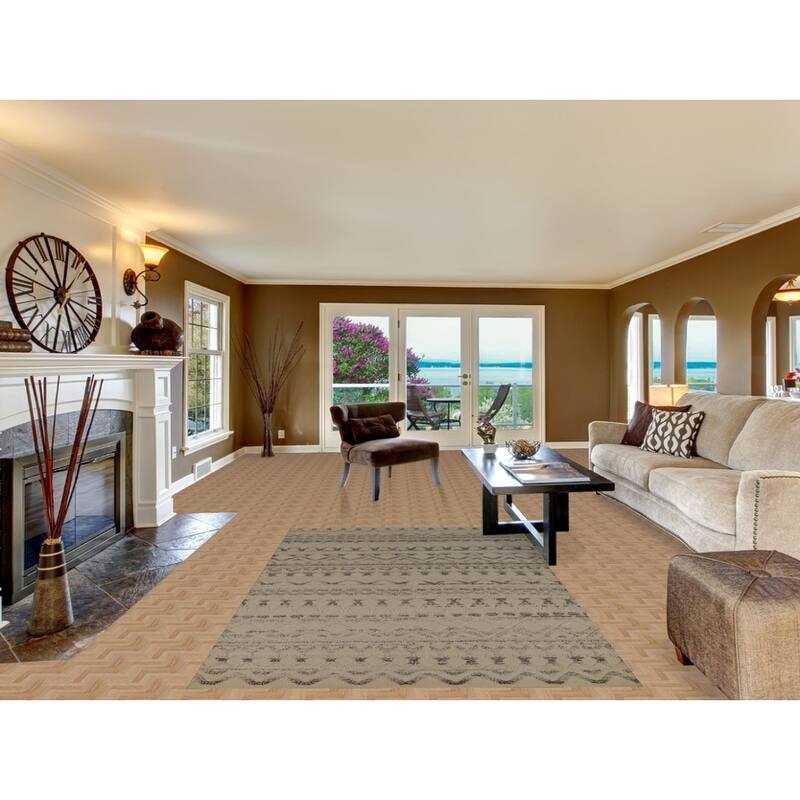 Chevron Style Moroccan Oriental Area Rug Handmade Wool Carpet - 5'1" x 8'2"