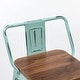 preview thumbnail 30 of 41, Bar Stools With Back set of 4 Industrial Metal Barstools with Wooden Seats