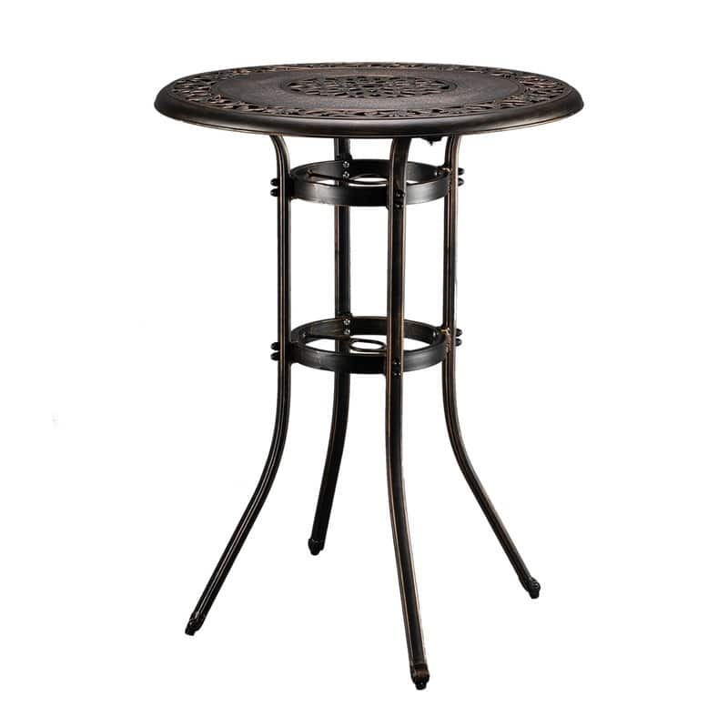 41" H Outdoor Cast Aluminum Round Dining Table