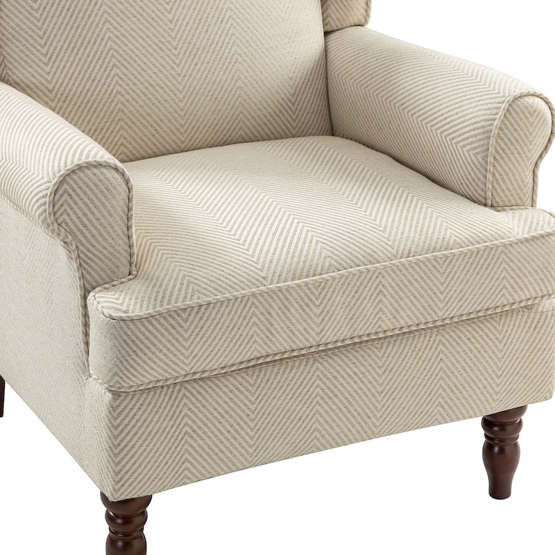 Epimethis Traditional Wingback Armchair with Foam-filled Seat and Turned Legs Set of 2 by HULALA HOME