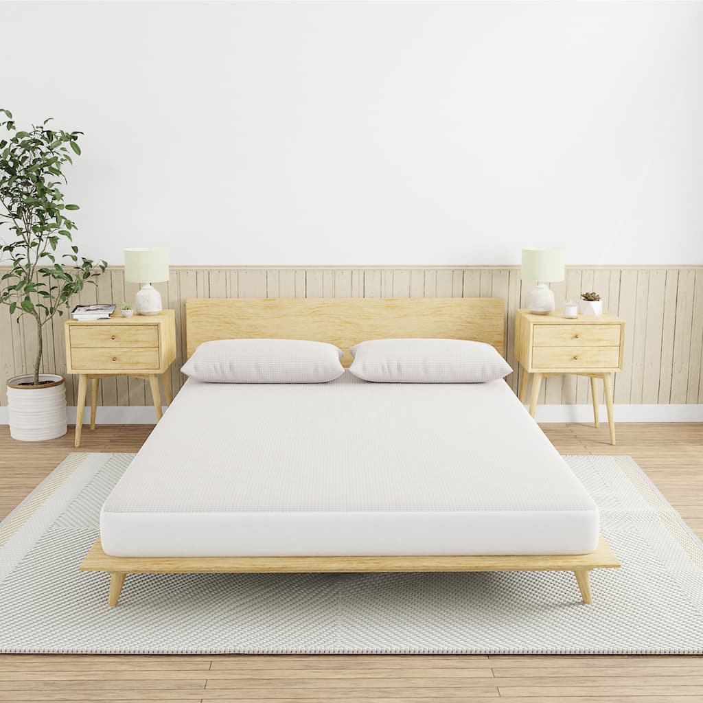 All-in-One Copper Infused Fitted Mattress Protectors and Pillow Protectors - EACH SOLD SEPRATELY - White/Copper