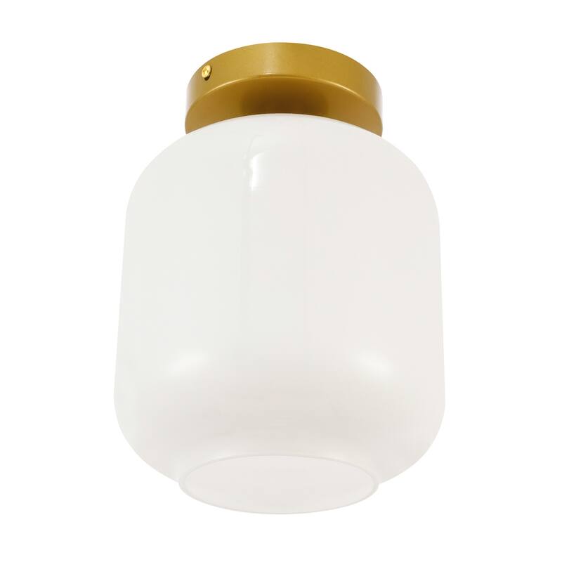 Collins 1-light Glass Cylinder Shade Flush Mount Fixture