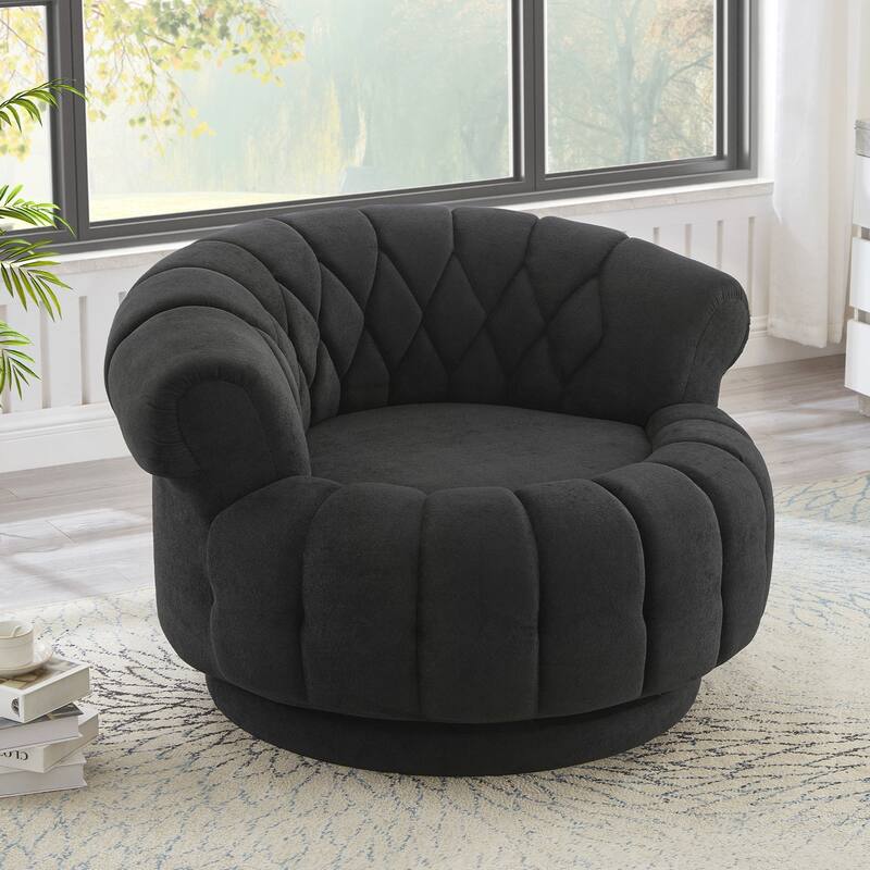 Accent Chair 360°Swivel Chair Sofa Barrel Swivel Chair Round Club Chair