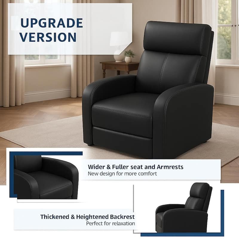 Recliner Chair for Adults, with Side Pocket, Tall Back