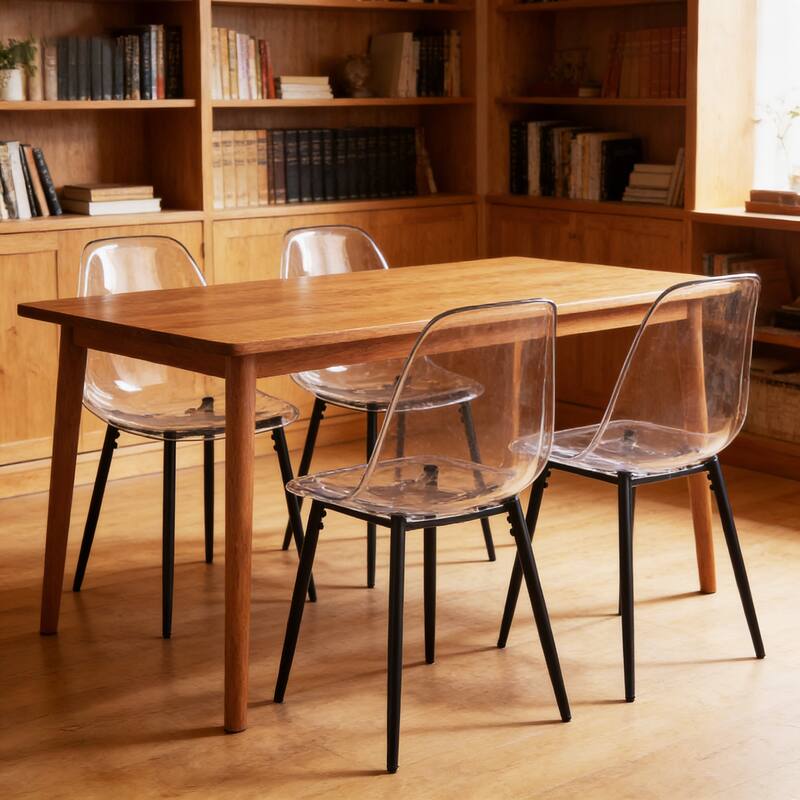 Set of 4 Pet Chairs in Black - Black