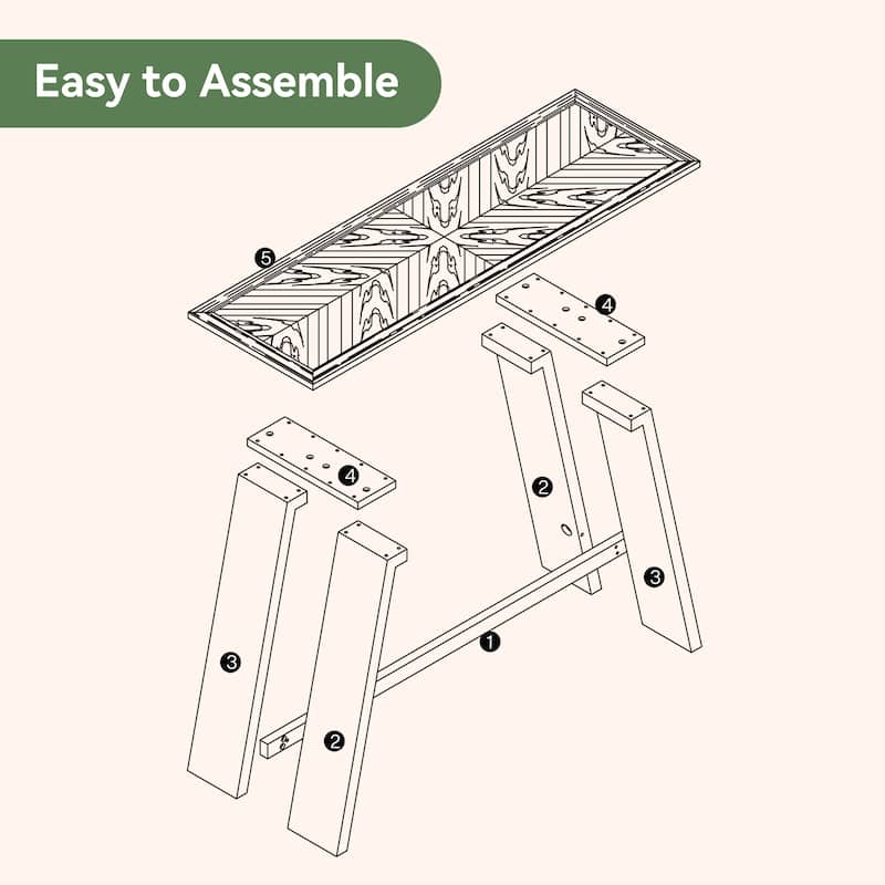 63-Inch Sofa Table Behind Couch for Living Room