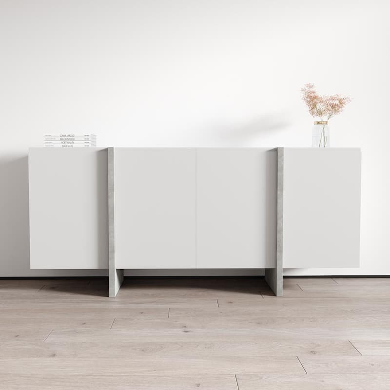 Kinzie 180 Sideboard - White/Concrete