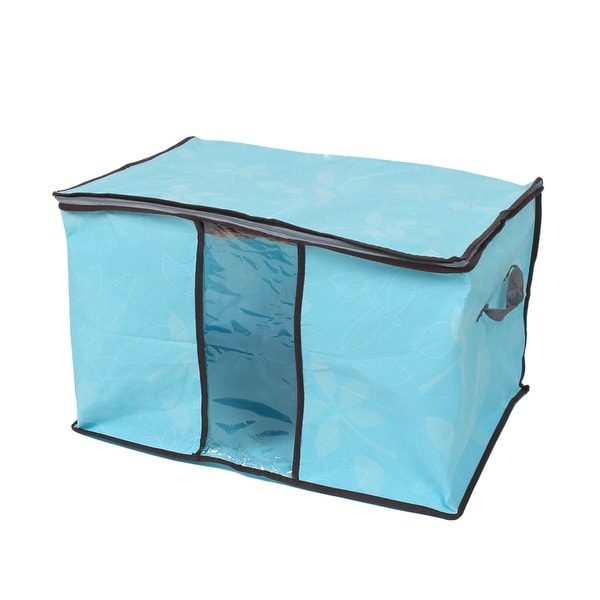 Blanket Pillows Quilts Clothes Bedding Storage Bag Organizer Blue 60x35x42cm