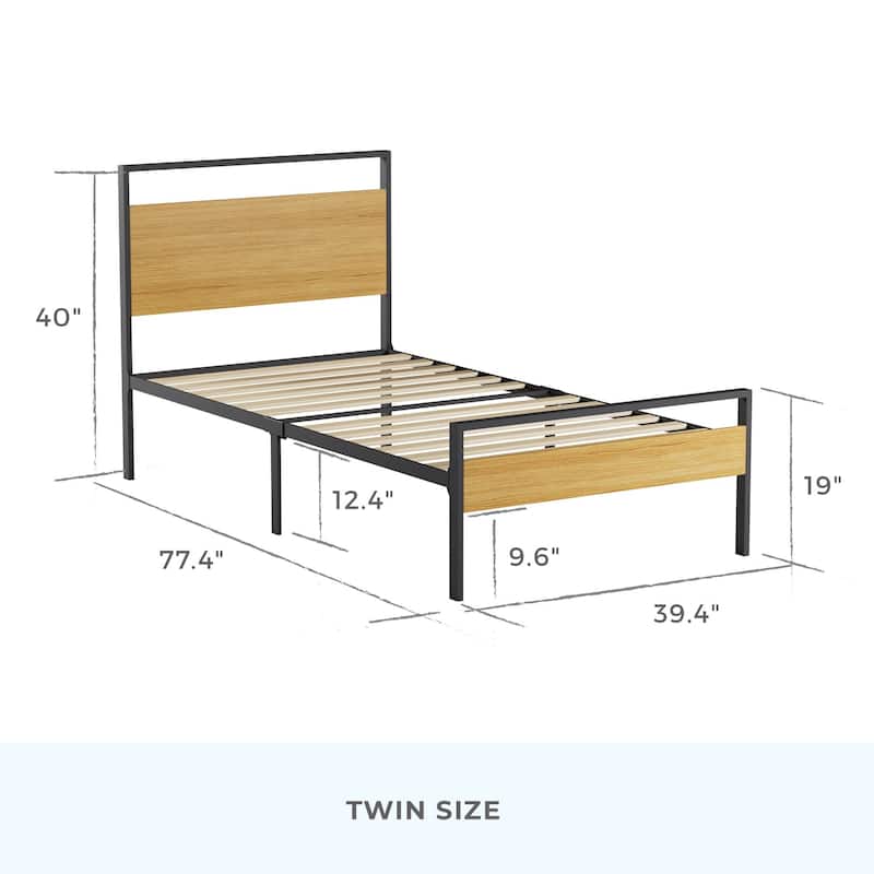 Brookside Nora Metal and Wood Platform Bed