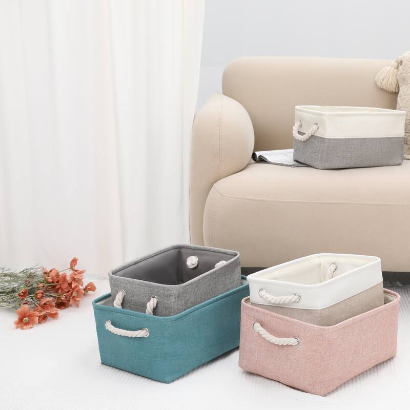 3 Pcs Storage Cube, Fabric Storage Bin with Handles for Closet, Storage Basket for Organizing Clothes Books
