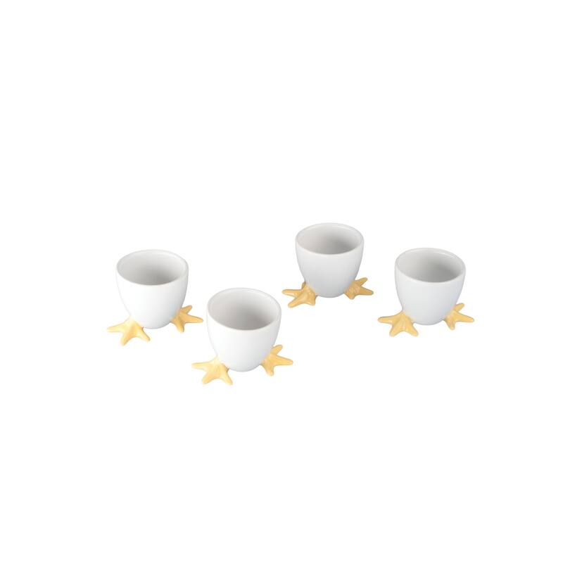 BIA Cordon Bleu Set of 4 Chicken Footed Egg Cups - 2 inch - 2 inch - White