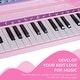 preview thumbnail 3 of 7, Qaba 37-Key Kids Toy Keyboard Piano Musical Electronic Instrument Grand Piano with Microphone, Stool, MP3 - Pink