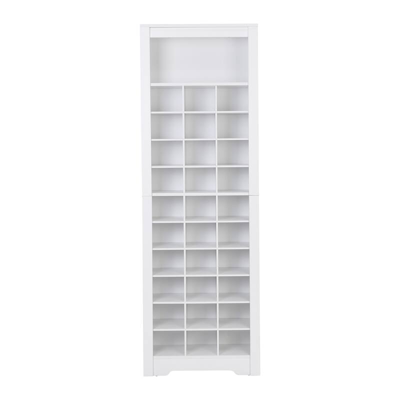 Stylish Free Standing 30 Shoe Cubby Console for Hallway