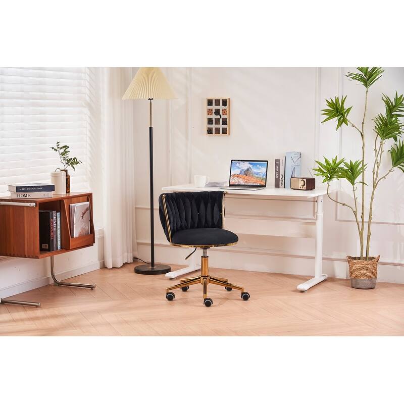 Modern/Luxury Upholstered Adjustable Swivel Office Chair with Wheels