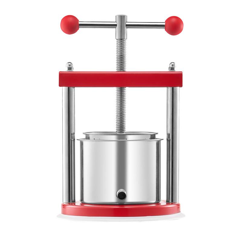 1.65L Stainless Steel Fruit & Wine Press Manual Juicer for Fresh Juice Wine and Olive Oil - 220x325 mm,