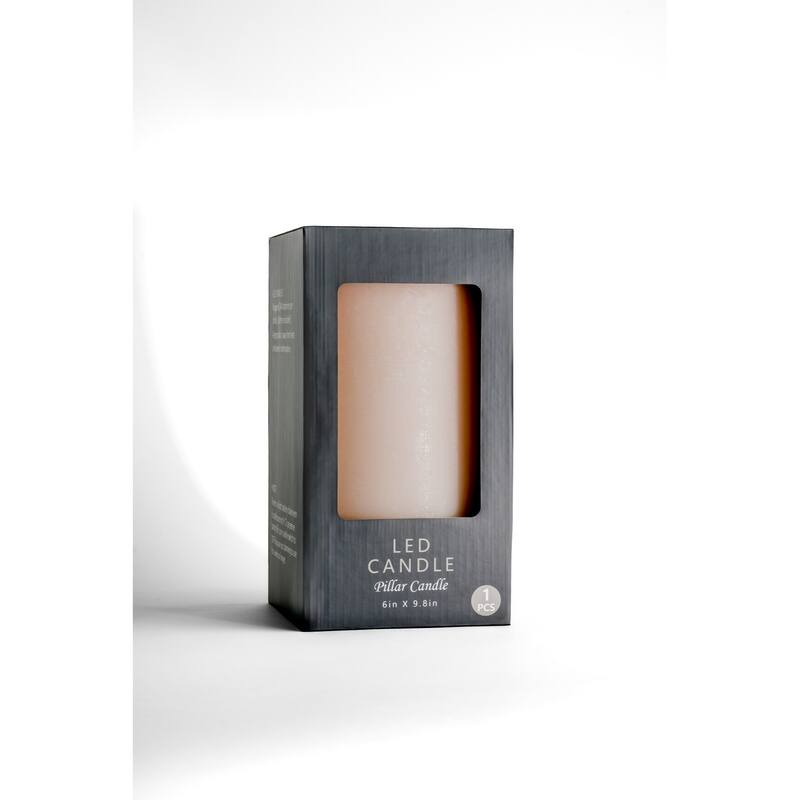 Large 3 Wicked LED Flameless Pillar Candle - 9.75" - Pink