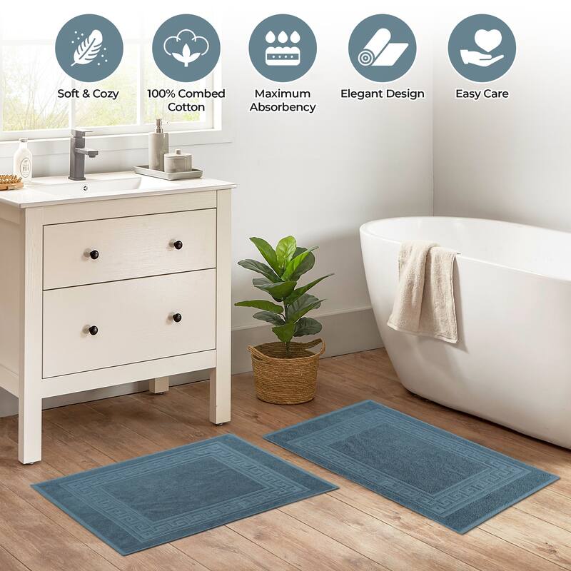 Superior Plush & Absorbent 900 GSM Cotton Bath Mat - (Set of 2)