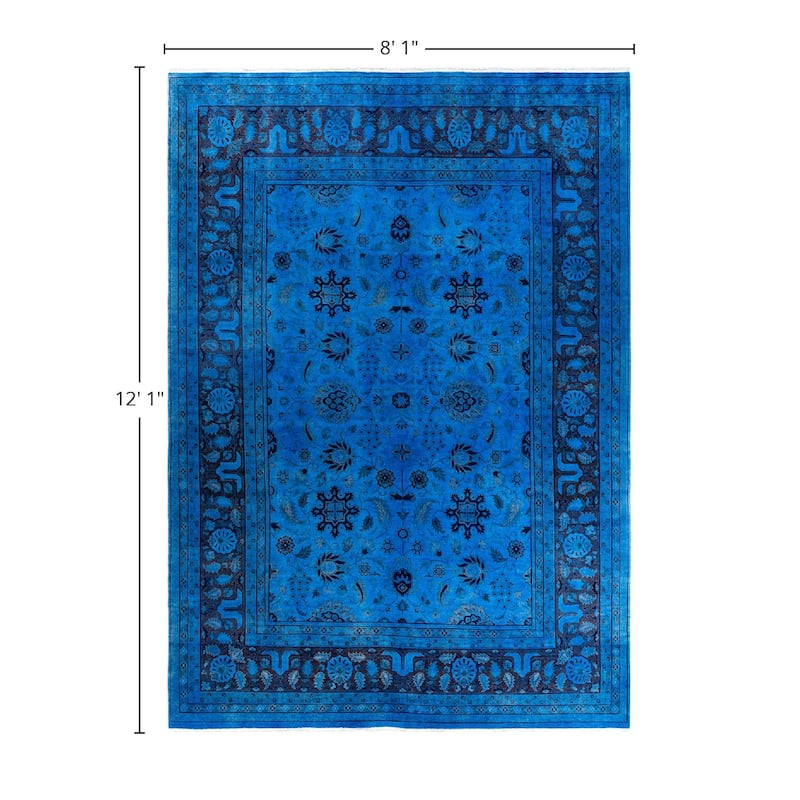 Fine Vibrance One-of-a-Kind Hand-Knotted Area Rug - Blue, 8' 10" x 12' 1" - 8' 10" x 12' 1"