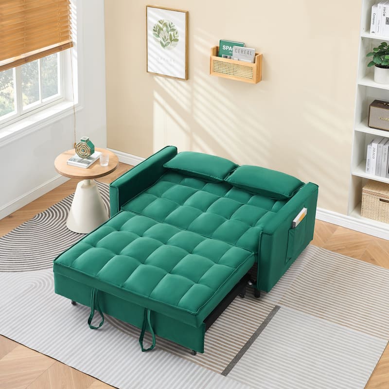 55-inch 3-in-1 Multifunctional Velvet Sofa Bed for Living Room