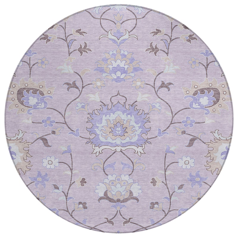 Machine Washable Indoor/ Outdoor Traditional Serena Chantille Rug