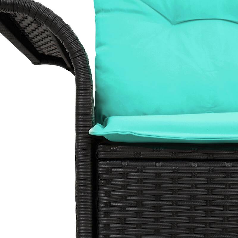 vidaXL 2-Seater Garden Sofa with Cushions Black/Brown/Grey Poly Rattan