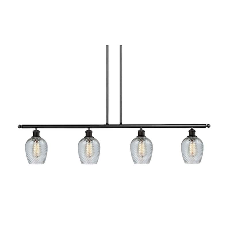 Innovations Lighting Salina 4 Light 48" Wide Linear Chandelier - Oil Rubbed Bronze / Clear Spiral Fluted