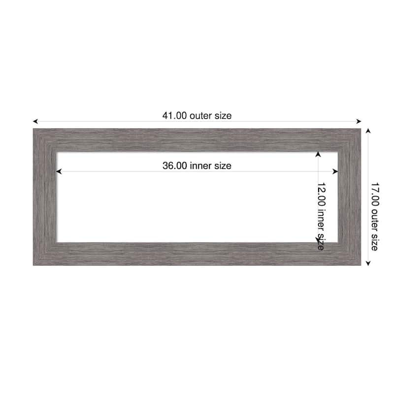 Amanti Art Pinstripe Plank Grey Framed Dry Erase Magnetic Board - 41 x 17 in