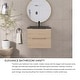 preview thumbnail 40 of 57, Floating Bathroom Vanity in Evita Oak with Integrated Quartz Sand Top