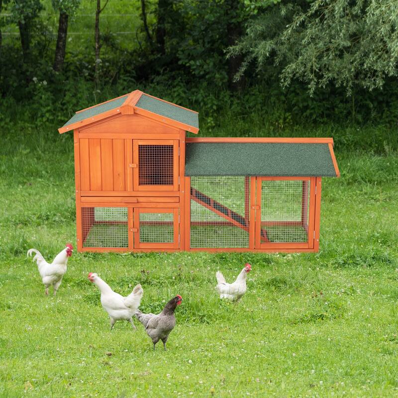 61" Fir Wood Outdoor Garden Cage with Lightweight Strong Wire Panels for Small Animal
