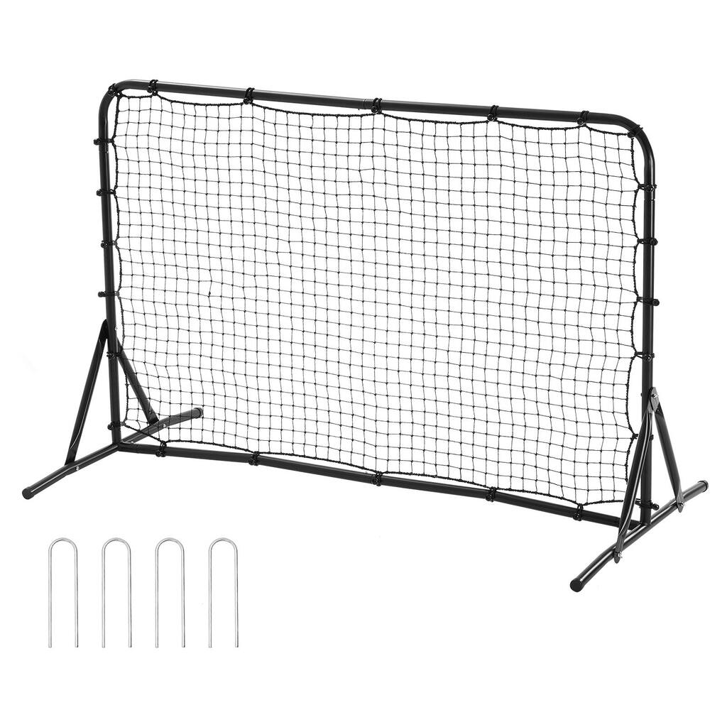 Black Iron Soccer Rebounder Net with PE Mesh and Portable Design