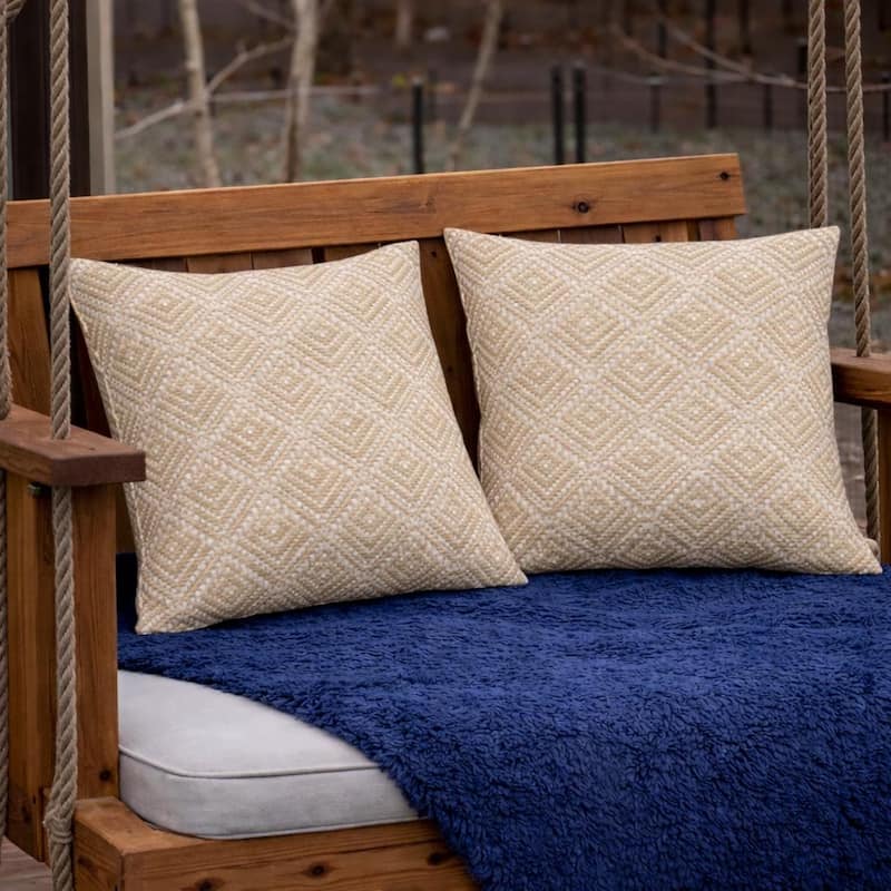 2 Pack Outdoor Throw Pillows, Waterproof & Fade-Resistant Patio Cushions- Soft & Comfortable Decorative Pillow Covers (18x18")