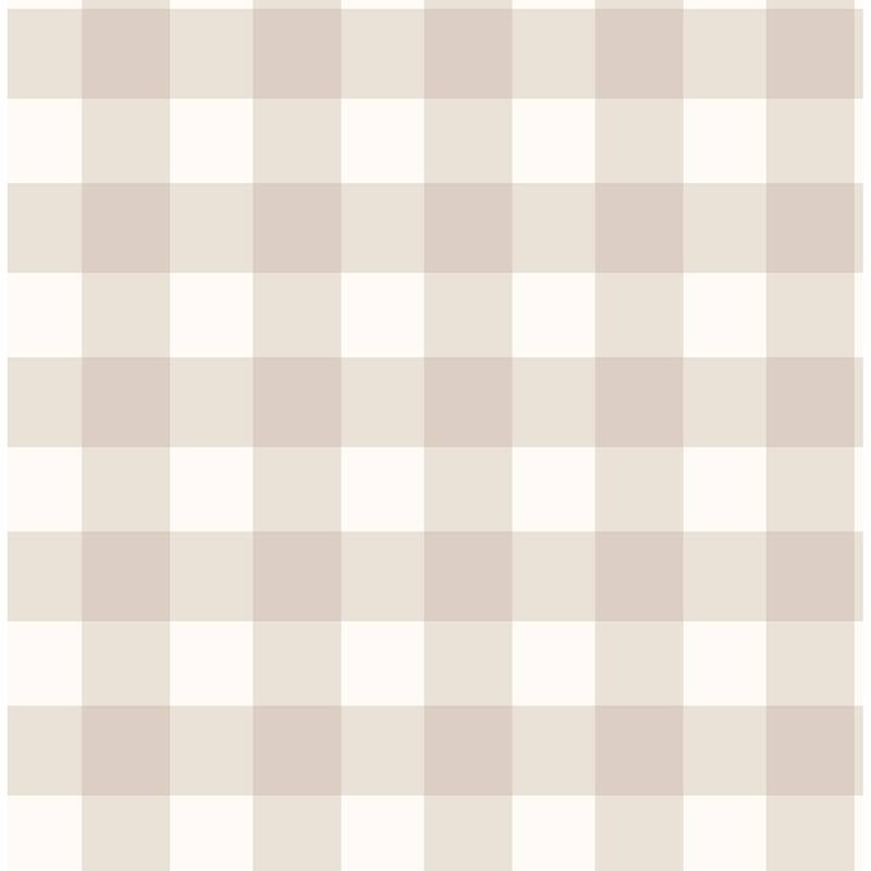 Fine Decor Patrice Light Brown Gingham Wallpaper - N/A