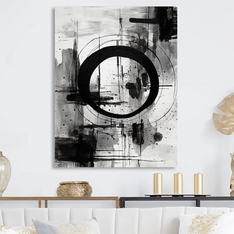 Designart "Minimalism Graffiti Artwork I" Abstract Liquid Ink Metal Wall Art