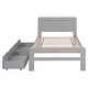preview thumbnail 24 of 26, Twin Size Platform Bed Frame, Pinewood Bedframe with 2 Drawers