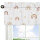 preview thumbnail 4 of 4, Boho Rainbow Window Curtain Valance - Blush Pink Dusty Rose Gold Yellow Mauve Taupe Beige Bohemian Stars Sun Celestial Vintage