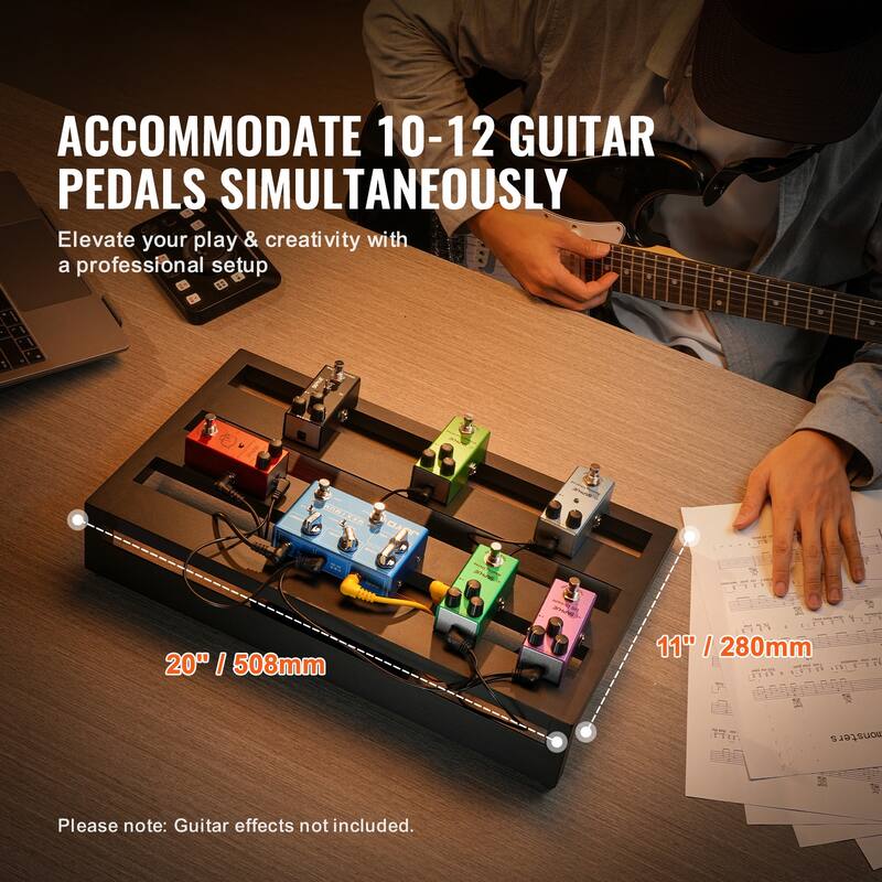 Guitar Pedal Board Fixed Strap Shoulder Strap, Accommodate 8 Guitar Pedals