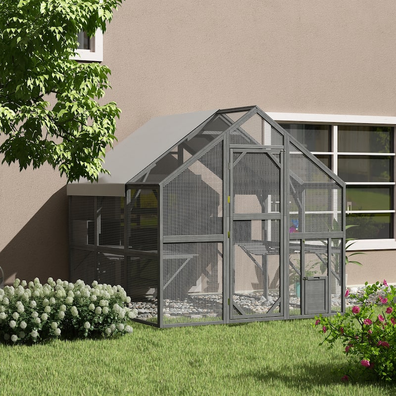 Large Outdoor Cat Enclosures with Houses, Bridges, Walks&UV Proof