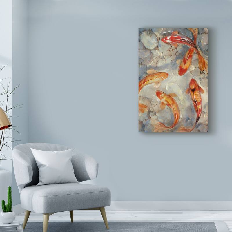 Tim Otoole 'Vibrant Koi Ii' Canvas Art