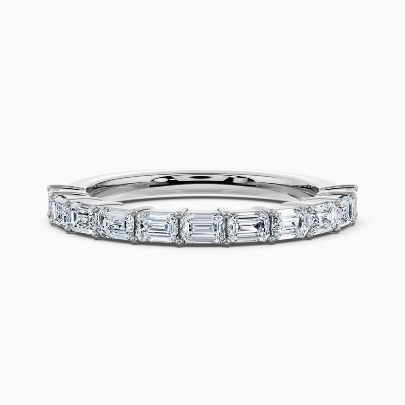 Auriya 14k Gold Emerald East-West Lab Grown Diamond Half Eternity Band 1.10 - 3.75 ct. tw. (F-G, VS) - 1.10 ct. wt. - 5.5 - White