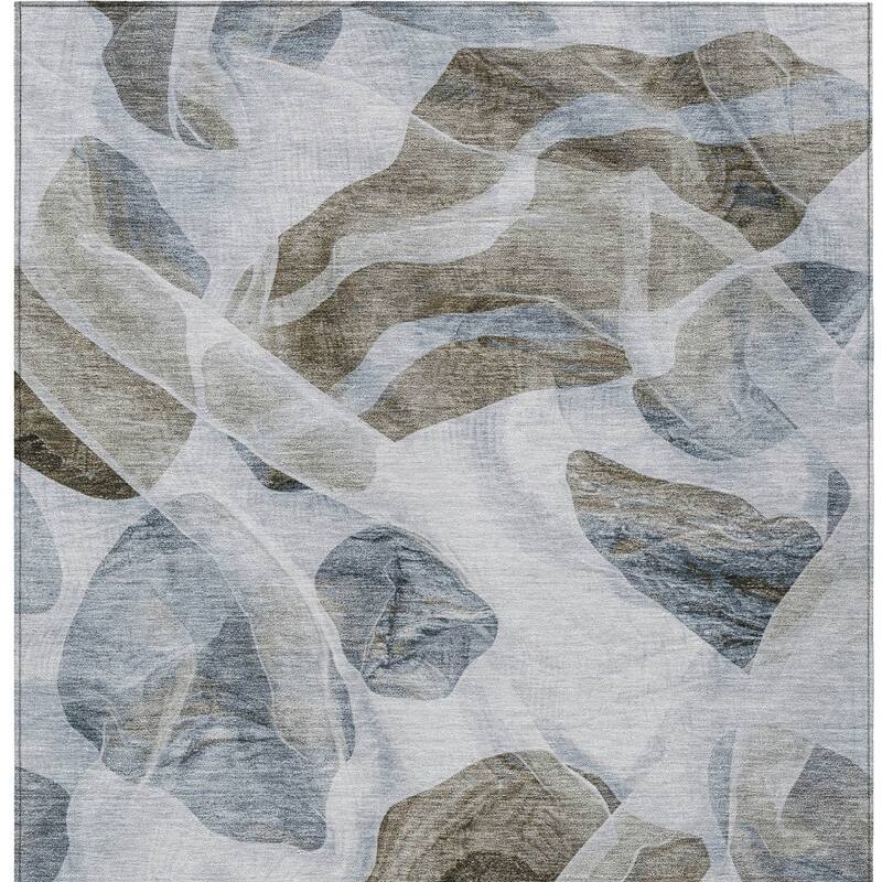 HomeRoots Abstract Transitional Rectangle Outdoor Rug