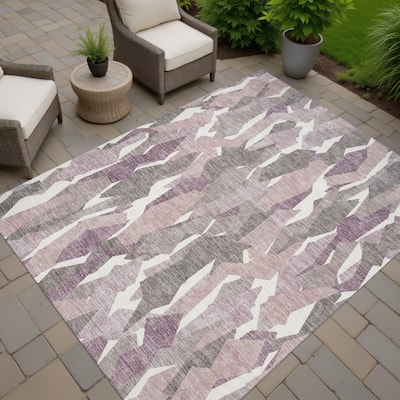 Machine Washable Indoor/ Outdoor Contemporary Dylan Chantille Rug